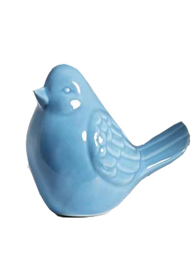 ALHBEJT Ceramic Birds Statues Home Decor Modern Style Decorative Ornaments Animal Figurines for Living Room Bedroom Home Office Cabinets (Blue) - Image 1